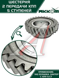 Изображение 6, 255-1701120 Шестерня КПП УАЗ 2-й передачи 5-ти ст. АККОМ