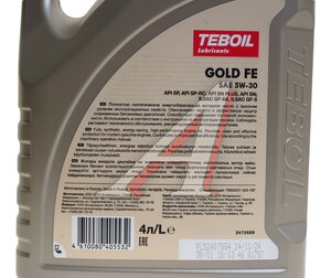 Изображение 3, 3470594 Масло моторное GOLD FE 5W30 синт.4л TEBOIL