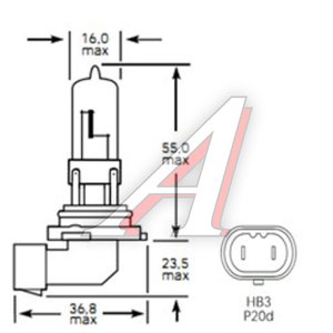 Изображение 2, 143278 Лампа 12V HB3 65W P20d 1850лм Стандарт TESLAFT (Россия)