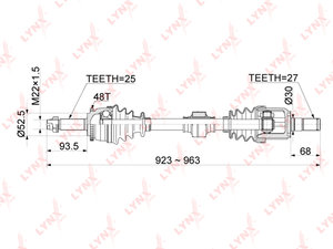 Изображение 1, CD1065A Вал привода HYUNDAI Accent (11-) передний правый LYNX