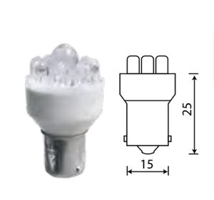 Изображение 2, 24T15-W\9LED Лампа светодиодная 24V R10W BA15s 9 светодиодов белая МАЯК