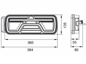 Изображение 4, 370-17-028 Фонарь задний универсальный светодиодный 12/24V с габаритным фонарем правый MEGAPOWER