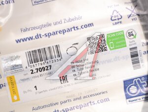 Изображение 3, 2.70927 Шланг VOLVO FH, FM подъема кабины (L=4460) DT