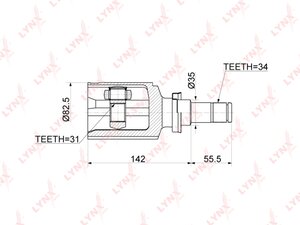Изображение 2, CI-3769 ШРУС внутренний CHEVROLET Cruze (10-) правый LYNX