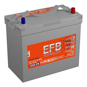 Аккумулятор ТИТАН EFB Asia 57А/ч обратная полярность, 4607008888164,
                                                          фото 1 Изображение 1, 6СТ57(0) B24L Аккумулятор ТИТАН EFB Asia 57А/ч обратная полярность