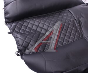 Изображение 4, GND1000 Авточехлы универсальные экокожа черные (11 предм.) Grand PREMIER