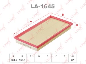 Изображение 1, LA1645 Фильтр воздушный VOLVO 240 LYNX