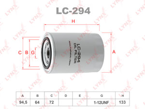 Изображение 1, LC294 Фильтр масляный NISSAN Primera (P11, P12), Almera (N15) LYNX