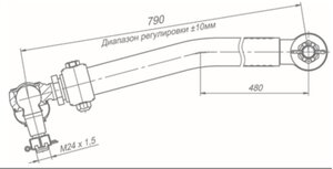 Изображение 2, 6520-3414009-11 Тяга рулевая КАМАЗ-6520 продольная в сборе ROSTAR