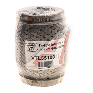 Изображение 3, VTL55100 IL Гофра глушителя 55x100 трехслойная interlock нержавеющая сталь МЗГС