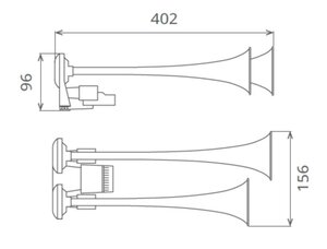 Изображение 4, 82DH24.100.02K Сигнал звуковой 24V воздушный 2-х рожковый хром SEGER