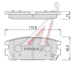 Изображение 1, FPH12R Колодки тормозные HYUNDAI Terracan (01-) задние (4шт.) FRIXA