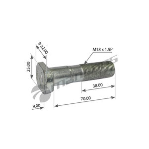 Изображение 3, 400.602 Шпилька колеса MAN заднего (M18х1.5х70) MANSONS