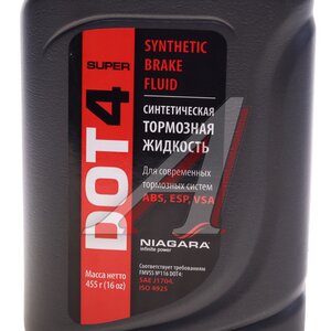 Изображение 3, 1005000018 Жидкость тормозная DOT-4 455г SUPER DOT-4 NIAGARA