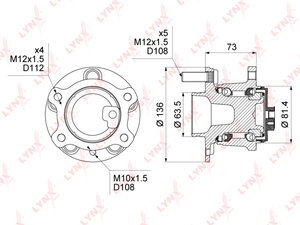 Изображение 1, WH1014 Ступица FORD Mondeo (07-) задняя левая/правая LYNXauto