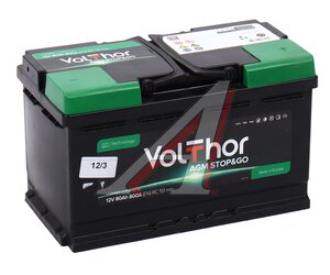 Изображение 2, 6СТ80(0) Аккумулятор VOLTHOR AGM 80А/ч обратная полярность
