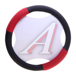 Изображение 2, SU1200M Оплетка руля (M) 37-39см черно-красная экокожа PREMIER