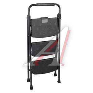 Изображение 4, PP-03 Лестница-стремянка 3 ступени стальная с пластиковыми ступенями AOMANTE