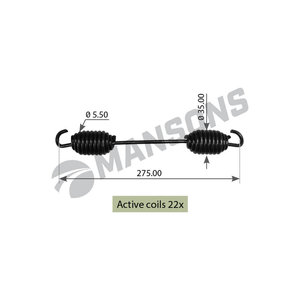 Изображение 1, 300.010 Пружина BPW колодки тормозной (265x34x5мм) MANSONS