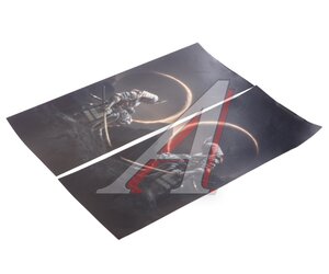 Изображение 1, 35945 Наклейка виниловая на стойки дверей "Самурай" 20х50см полноцветная (2шт.) AUTOSTICKERS