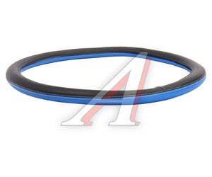 Изображение 4, AT73374 Оплетка руля (XXXXL) 49-51см экокожа черно-синяя AT