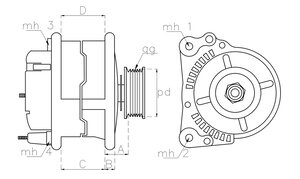 Изображение 5, TT12305 Генератор HYUNDAI County дв.D4DB, D4DD 28В 70А TESLA TECHNICS