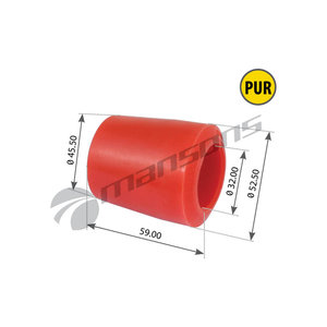 Изображение 1, MPU6300 Сайлентблок FRUEHAUF рессоры полиуретановый (32x56x57.5) MANSONS