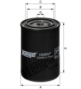 Изображение 3, H28WF Фильтр VOLVO F16, FH12, FH16 системы охлаждения HENGST
