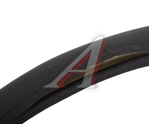 Изображение 4, S01102546 Оплетка руля (XXL) 45-47см черная натуральная кожа SKYWAY