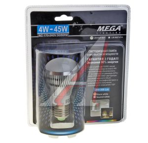 Изображение 1, LM-0627WW-E27 Лампа светодиодная E27 G45 4W(45W) 220V теплый MEGA LIGHTING