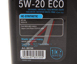 Изображение 2, 85720 Масло моторное TECHNOLOGY 5W20 ECO синт.1л BIZOL