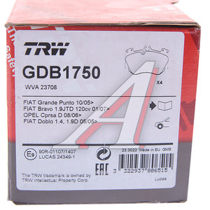 Изображение 5, GDB1750 Колодки тормозные FIAT Doblo (01-) передние (4шт.) TRW