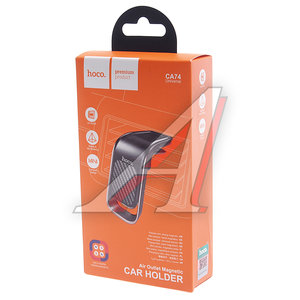 Изображение 3, CA74 Держатель телефона на дефлектор магнитный черный HOCO