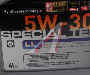 Изображение 4, 7654 Масло моторное SPECIAL TEC LL 5W30 синт.4л LIQUI MOLY