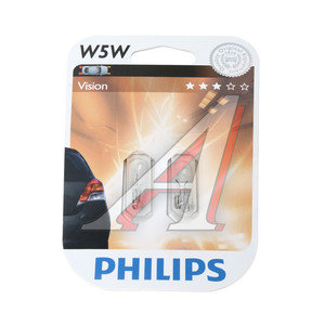 Изображение 2, 12961B2 Лампа 12V W5W T10W W2.1x9.5d блистер (2шт.) PHILIPS