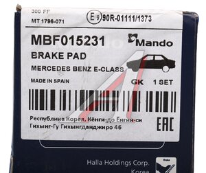 Изображение 6, MBF015231 Колодки тормозные MERCEDES W221, 211 передние (4шт.) MANDO