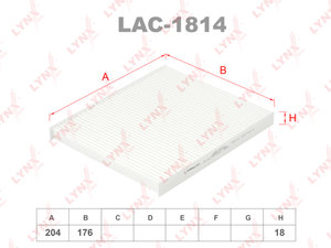 Изображение 1, LAC1814 Фильтр воздушный салона FIAT Panda (03-) LYNX