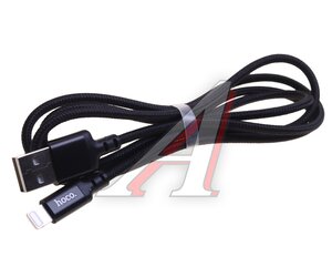 Изображение 1, X14 black Кабель iPhone (5-) 2.4A 1м черный HOCO