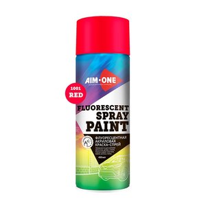 Изображение 1, SPF-RD1001 Краска флуоресцентная красная аэрозоль 450мл AIM-ONE