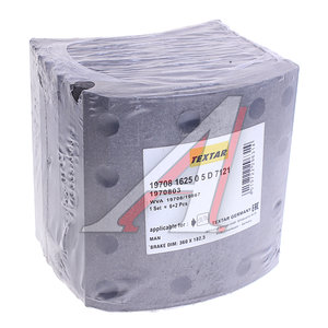 Изображение 2, 1970803 Накладка тормозной колодки MAN (360x183) стандарт 96 отв. 8x15 / 93058 (8шт.) TEXTAR