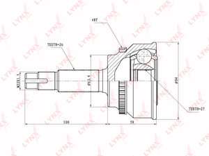 Изображение 1, CO7522A ШРУС наружный TOYOTA Camry (01-) LEXUS RX (-08) LYNX