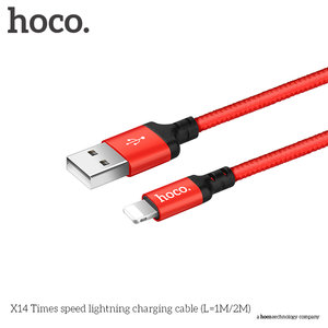 Изображение 2, X14 Кабель iPhone (5-) 1м красный HOCO