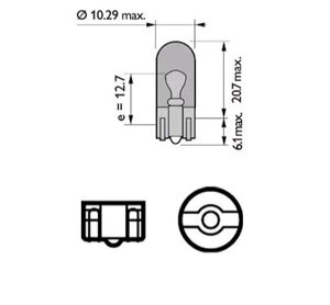 Изображение 6, 12396NACP Лампа 12V WY5W T10W W2.1x9.5d PHILIPS