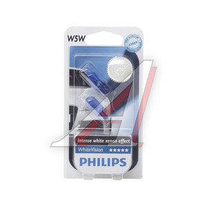 Изображение 2, 12961NBVB2 Лампа 12V W5W T10W W2.1x9.5d блистер (2шт.) WhiteVision PHILIPS