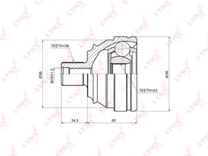 Изображение 1, CO8022 ШРУС наружный VW Transporter (91-94) комплект LYNX