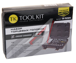 Изображение 3, ER-TK2026 Набор головок торцевых 1/4" 26 предметов TOOL KIT