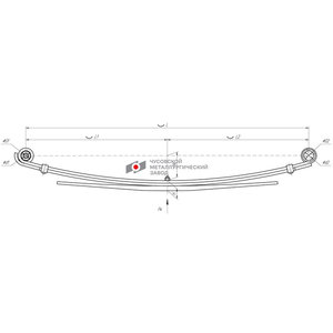 Изображение 2, 701103IS-2912012-10 Рессора ISUZU NLR 85 задняя (3 листа) L=1264мм ЧМЗ SPRINGER