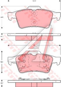 Изображение 4, GDB1469 Колодки тормозные NISSAN Primera P12E (00-) задние (4шт.) TRW