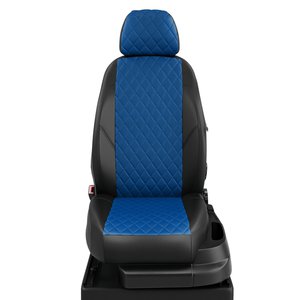 Изображение 1, DW05-0202-EC05-R-blu Авточехлы DAEWOO Nexia (08-) экокожа черно-синие ромб комплект AVTOLIDER