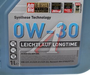 Изображение 4, 39038 Масло моторное LEICHTLAUF LONGTIME HC-синт.1л 0W30 LIQUI MOLY